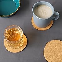 Vista 3 de 3 posavasos de corcho para bebidas, juego de posavasos de 3.9 pulgadas para tazas y plantas