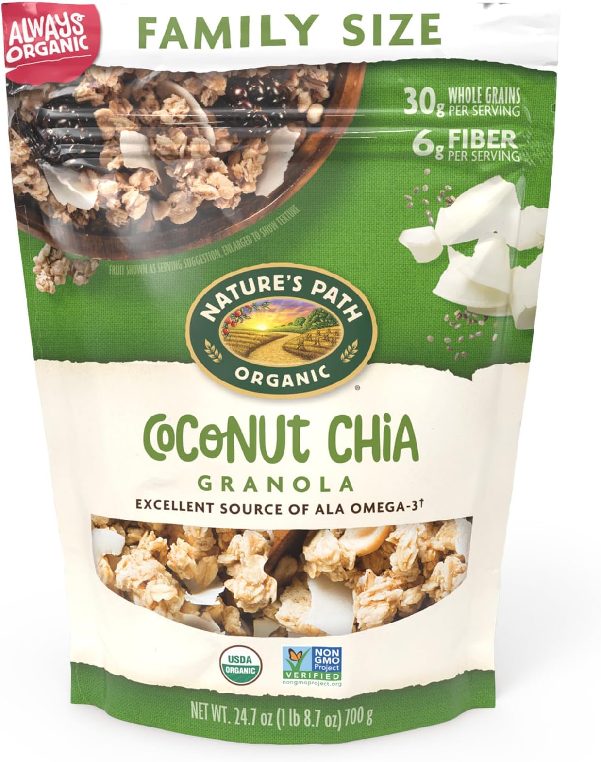Nature's Path Organic Coconut Chia Granola, 24.7 oz (Pack of 1), Non-GMO