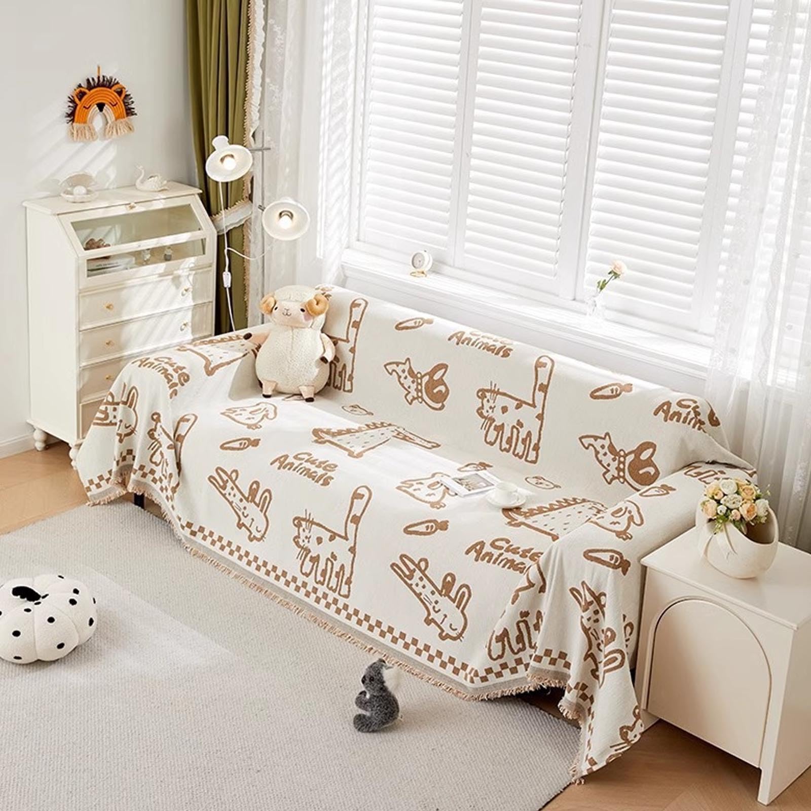 Couverture de jet pour canapé et lit de chaise grand plaid chenille réversible 180x180