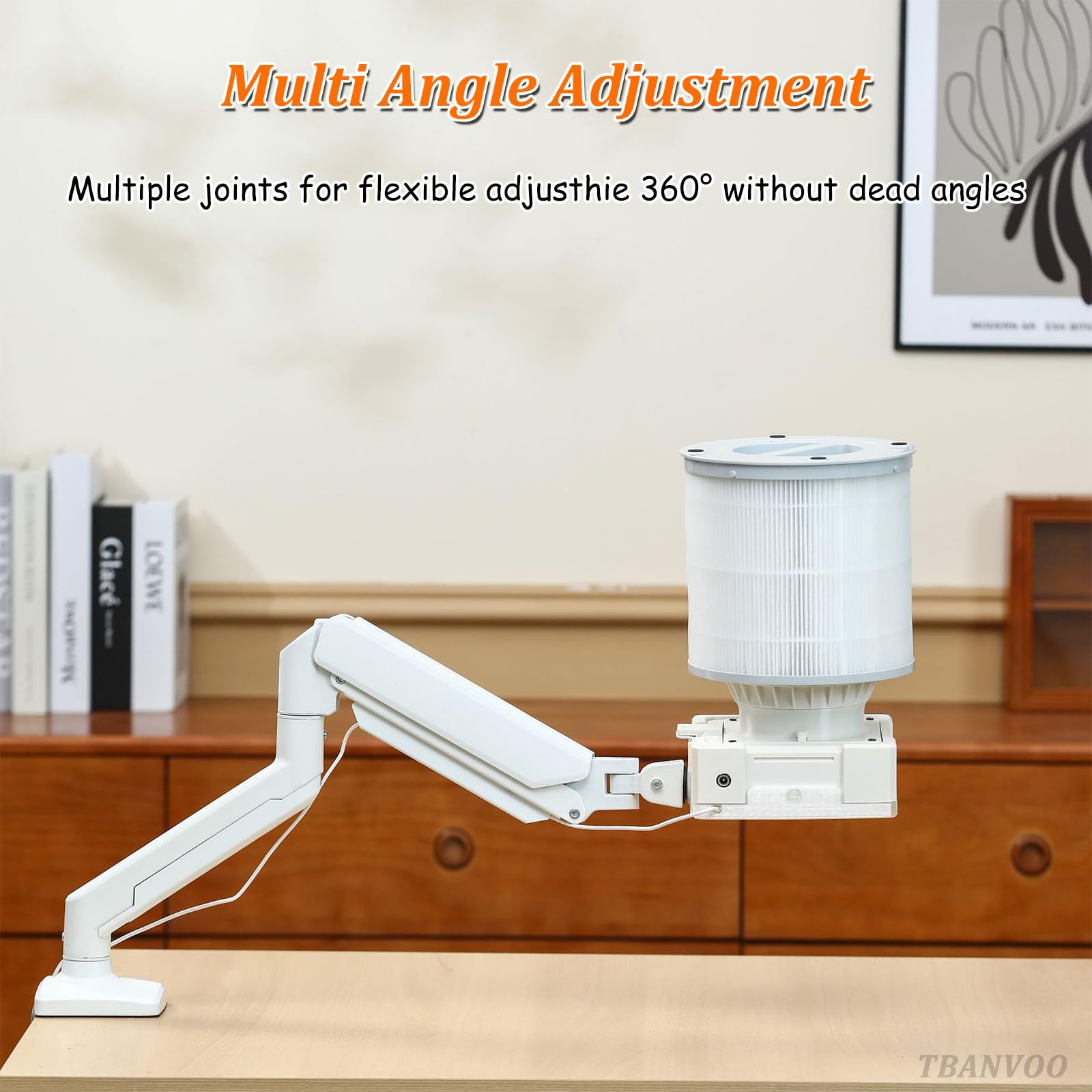 Aspirapolvere per Polvere da Unghie Verticale & Lampada, Angolo della Staffa Regolabile 360° con LED Dimmerabile, Design Compatto per Principianti e Professionisti