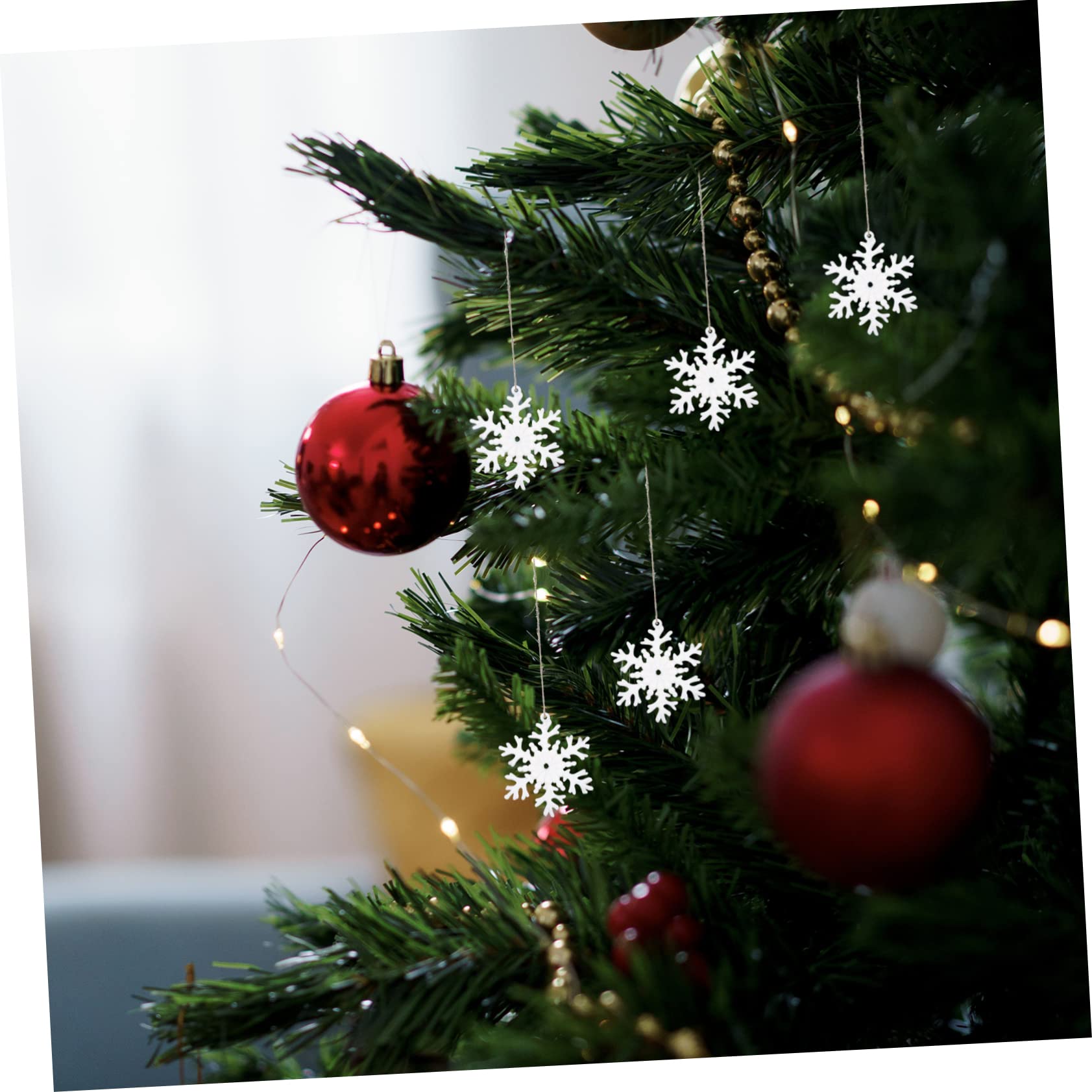 Cabilock 8 Sätze Weihnachtsschneeflocke-anhänger Weihnachts-hüpfburgen Ornamente Weihnachtsanhänger Zum Aufhängen Weihnachtslichter Weihnachtsbaumschmuck Weihnachten Plastik Stück * 8