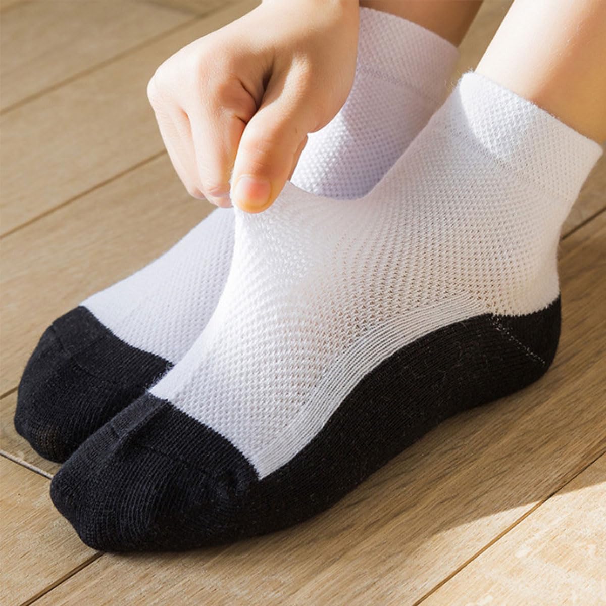 Snadulor 10 Pairs Baby Crew Socks Ankle Socks for Girls Cute cotton seamless socks for Kids Infants Toddler Girls,Black,XL