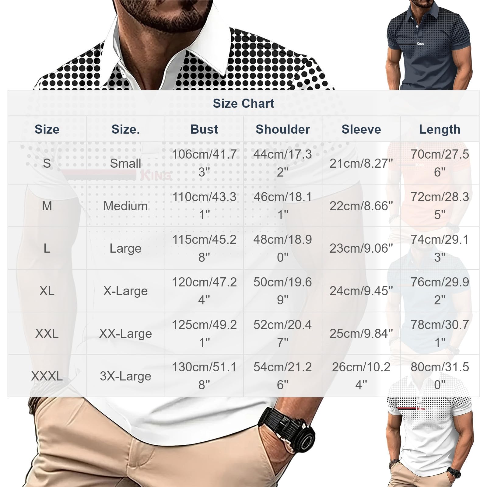 Men's Golf Polo Shirt T-Shirt Gradient Plaid Party Casual Short Sleeve Shirts Quick Dry Moisture Wicking Athletic Shirt — view 3