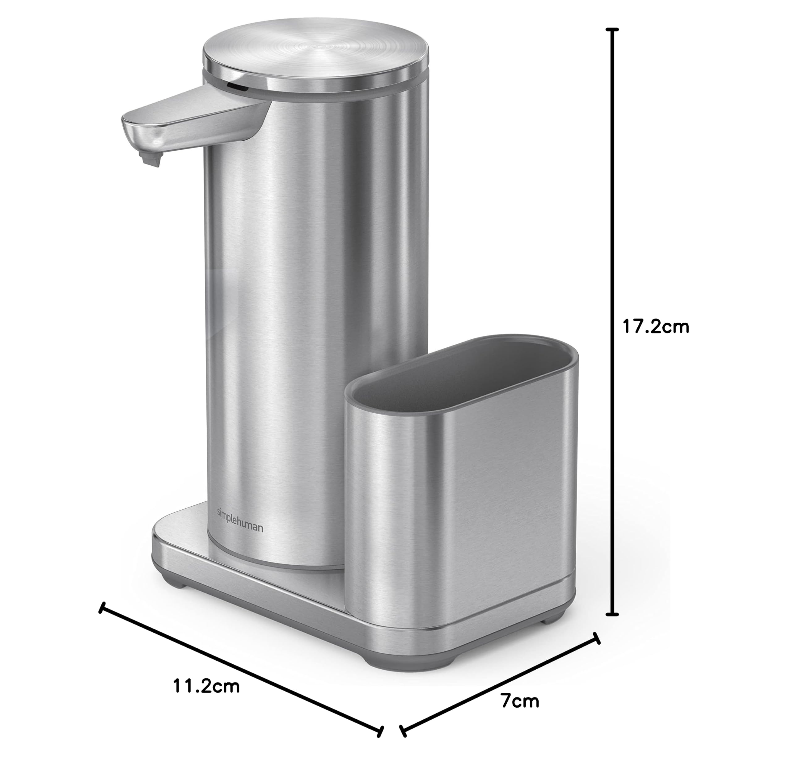 Simplehuman ST1077 Dozownik do mydła w płynie ze stali nierdzewnej z caddy 414 ml