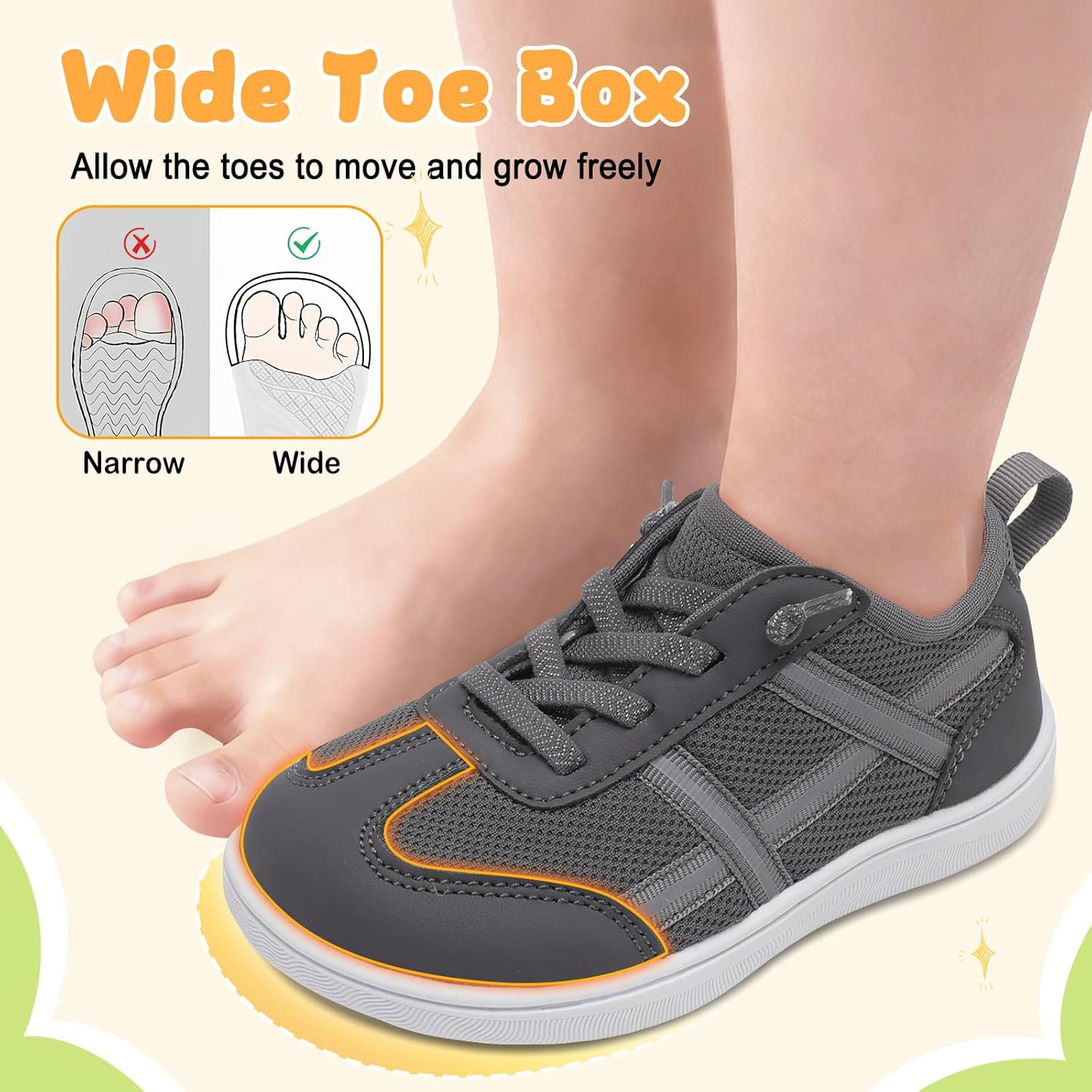 LeIsfIt Toddler Shoes Boys Girls Wide Barefoot Shoes Kids Slip on Casual Sneakers Breathable Non-Slip Sneakers for Walking Play School Tennis - Image 3