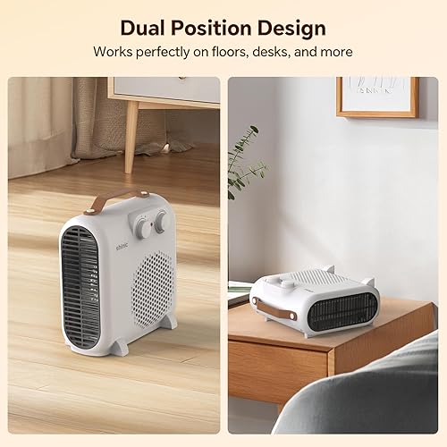 Miniatura 5 de shinic Calentadores eléctricos portátiles para uso en interiores, ventilador de calentamiento rápido de 1500 W750 W para debajo del escritorio con