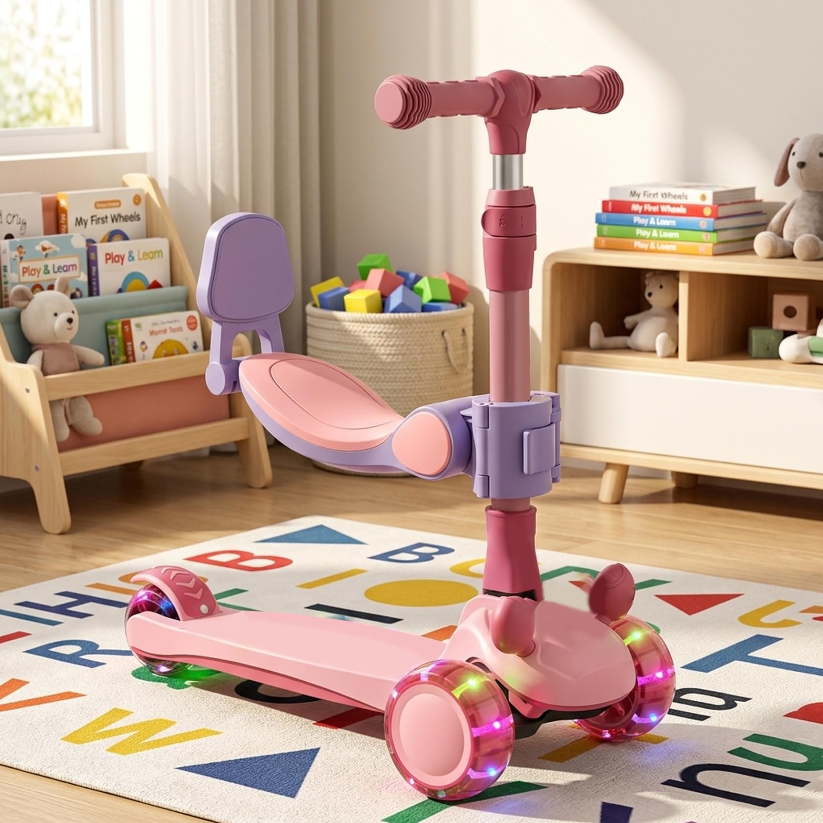 Attacco per sedile per monopattino per bambini - Sedile per monopattino Installazione semplice e bloccaggio sicuro, Sedili larghi pieghevoli con schienale Guida comoda, adatta alla maggior parte d