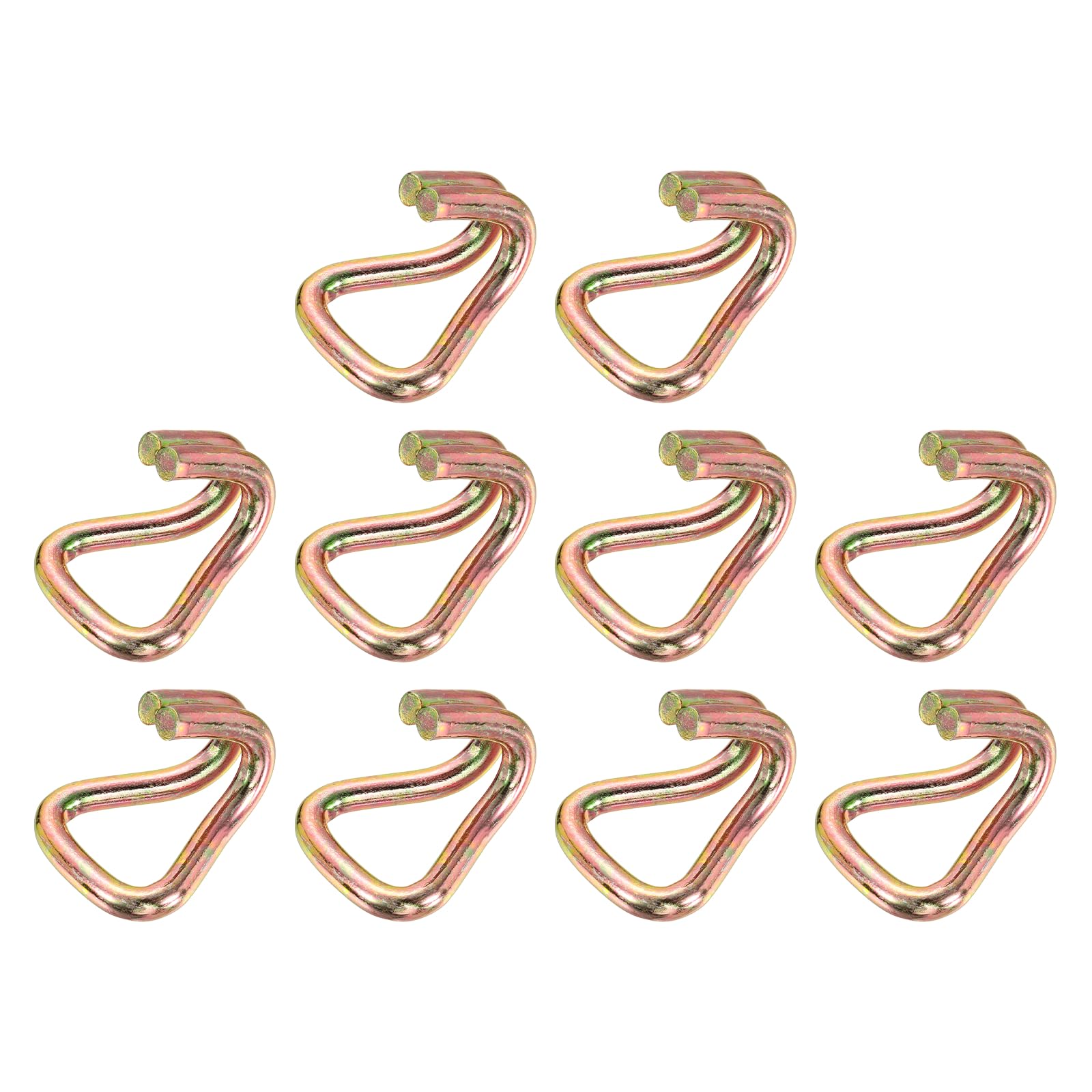 QUARKZMAN 10pz Doppio J Gancio 9mm Dia 6614lbs Cricchetto Cinturino Fissaggio Gancio per 1.5" Fissaggio Cinghie Matrimonio Auto Camion Rimorchi Doppio Riga Ganci Legatore Accessori