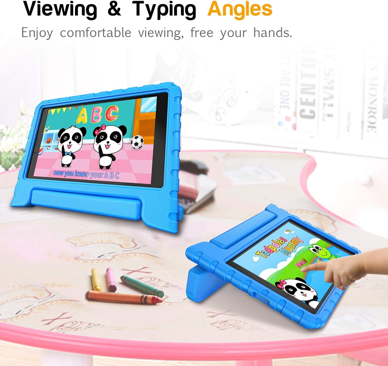 Fintie Shockproof Case for Samsung Galaxy Tab A 8.0 2019 Without S Pen Model (SM-T290 Wi-Fi, SM-T295 LTE), Kiddie Series Light Weight Convertible Handle Stand Kids Friendly Cover, Blue