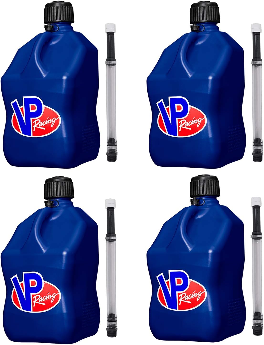 VP Racing Fuels 5 Gallon Plastic Motorsport Fuel Tank (4 Piece) & Hose Kit (4 Pack)