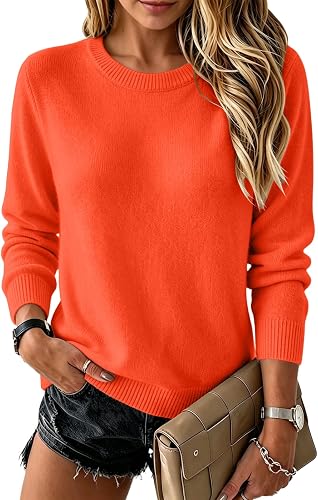 Quince Sweaters for Women Crew Neck Long Sleeve Relaxed Fit Daily Wear Top