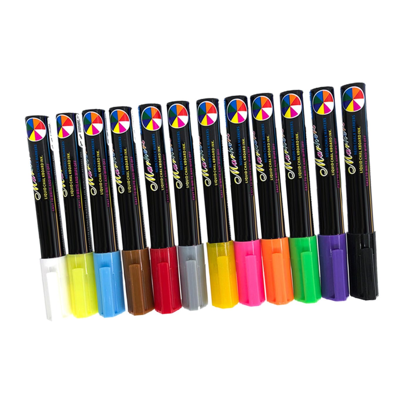 PLAFOPE 12 Stück Radierbare Kreidemarker Flüssig Kunststoff für Tafel und Whiteboard 6mm Rundspitze Bürobedarf