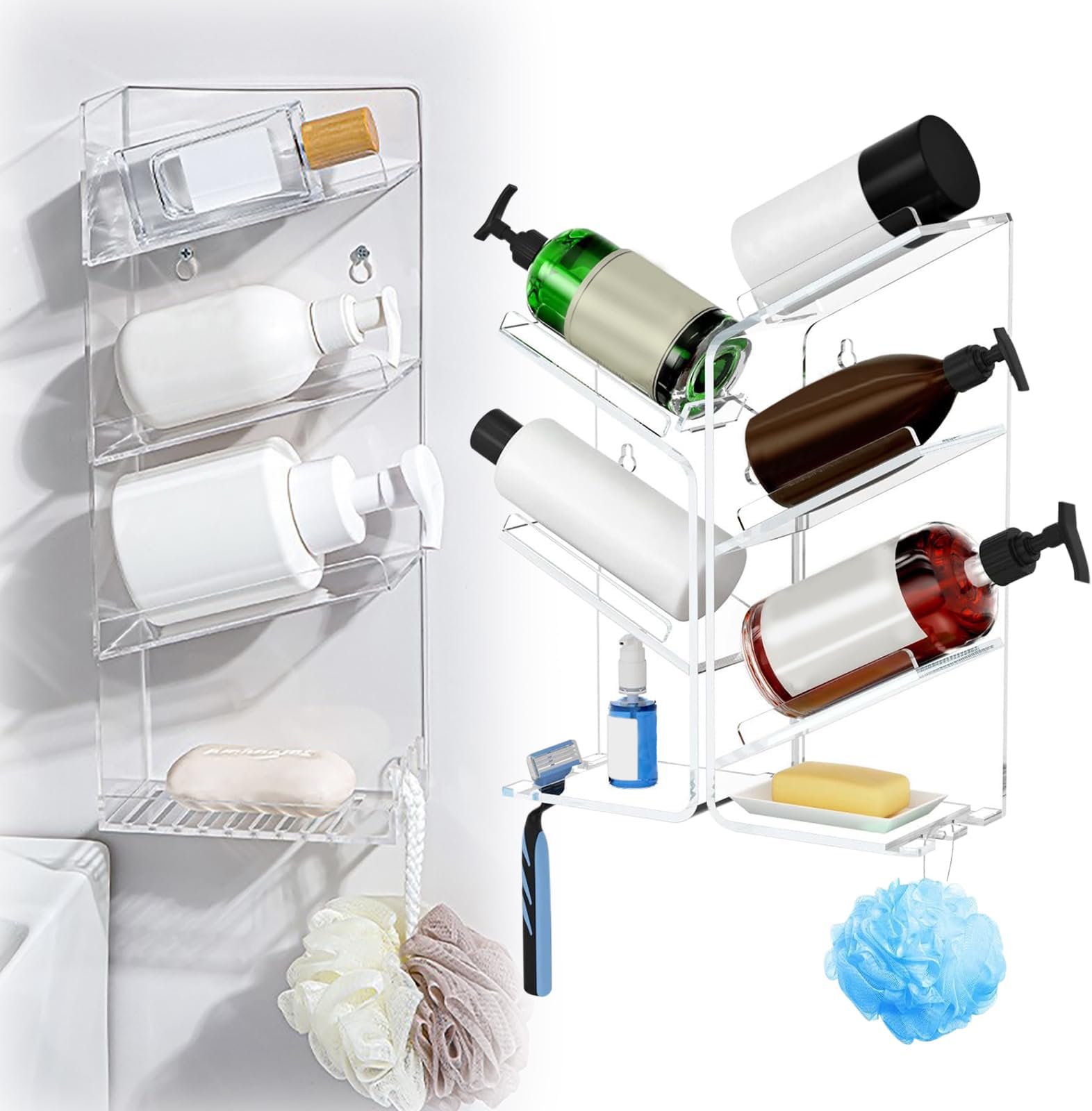 Amazon.com: ShowerGem Easy Clean Shower Caddy, 2 Pack Durable Rustproof ...