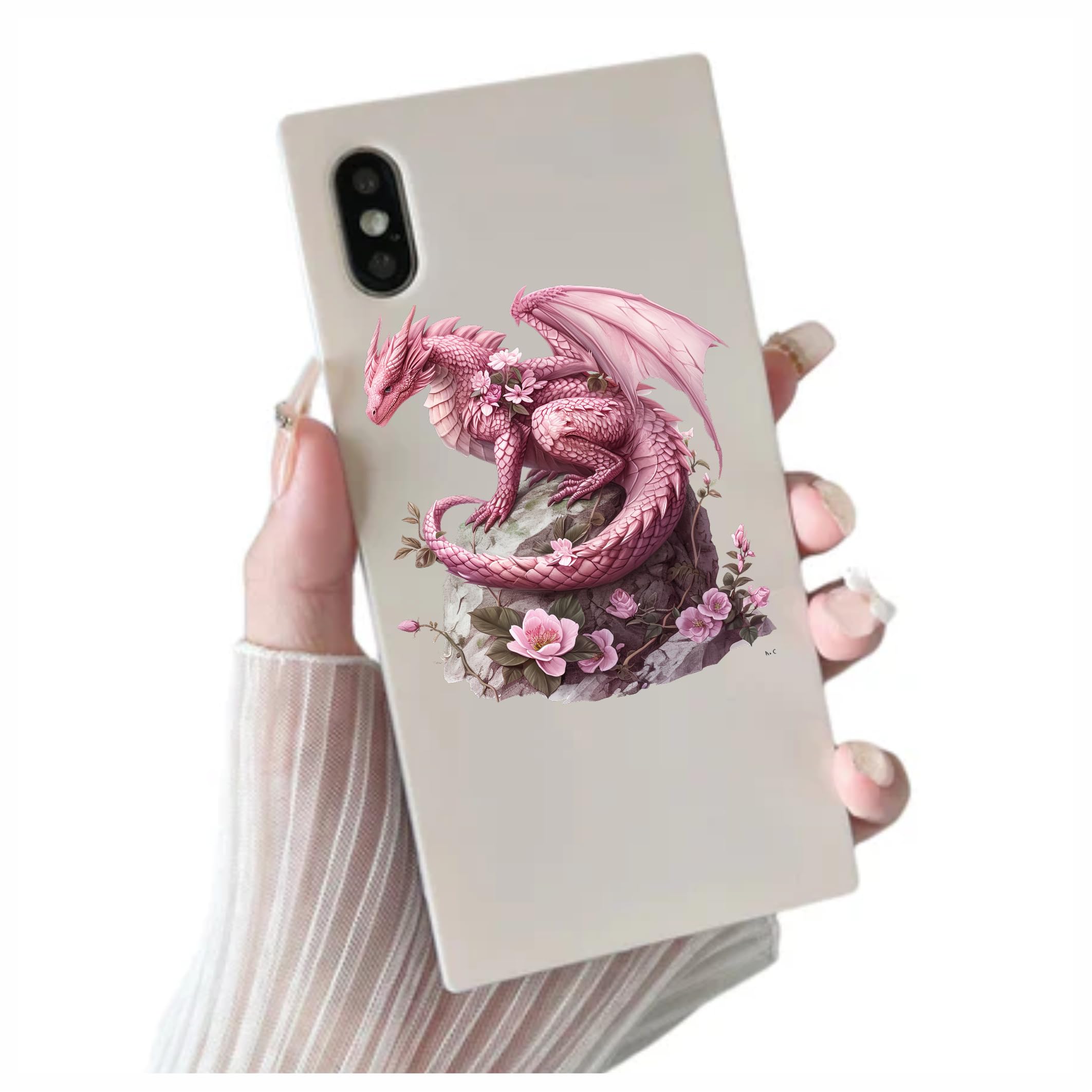 x4 Beautiful Dragon Vinyl Stickers Cover Marks Non Transparent Waterproof Decals 1@ 20cm Tall Ideal for Toilets or car. 3@ 7cm Tall Ideal for Phone case Cups & Wine Glass (Dragon - Image 3
