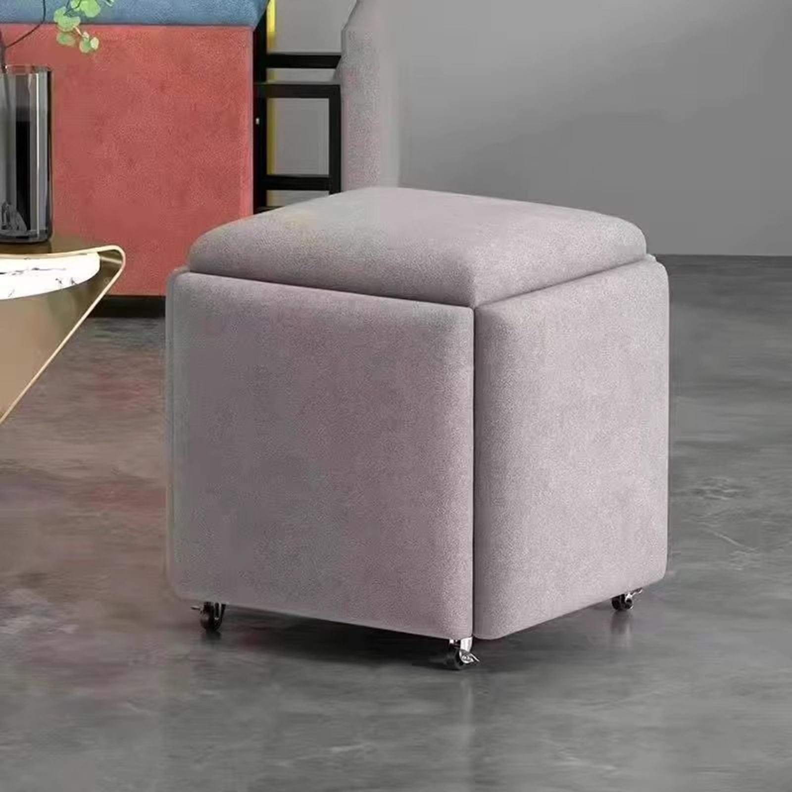Amazon.com: ZHFENGZHOU 5 in 1 Nesting Ottoman Cube Chair with