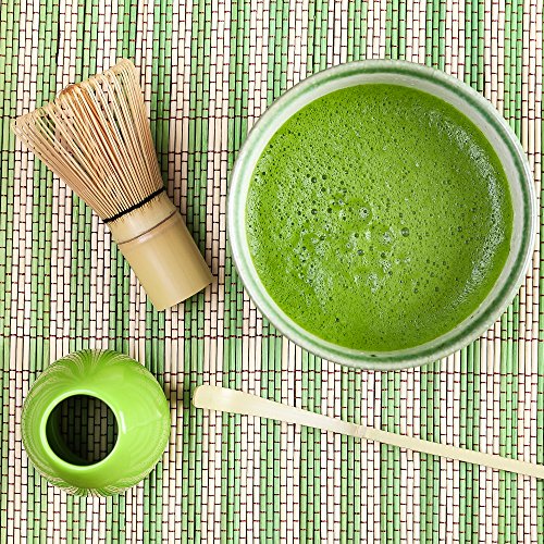Tealyra - Matcha - Start Up Kit - 4 items - Matcha Green Tea Gift Set - Japanese Made Green Bowl - Bamboo Whisk and Scoop - Whisk Holder - Gift Box