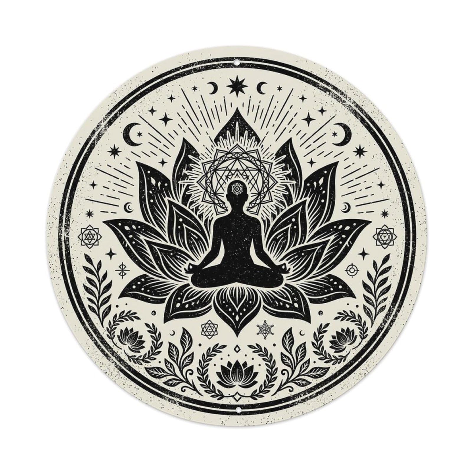 Zen Flower Meditation Den Serenity Metal Tin Sign