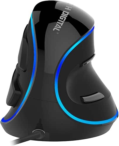 J-Tech Digital Wired Ergonomic Vertical USB Mouse with Adjustable Sensitivity