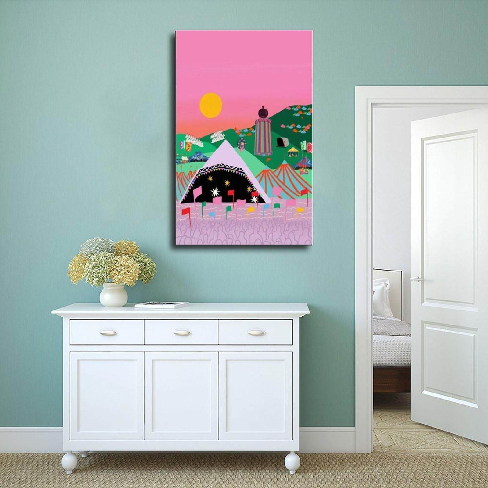 Poster su tela per festival musicali, decorazione per camera da letto, ufficio, stanza, regalo, 60 x 90 cm