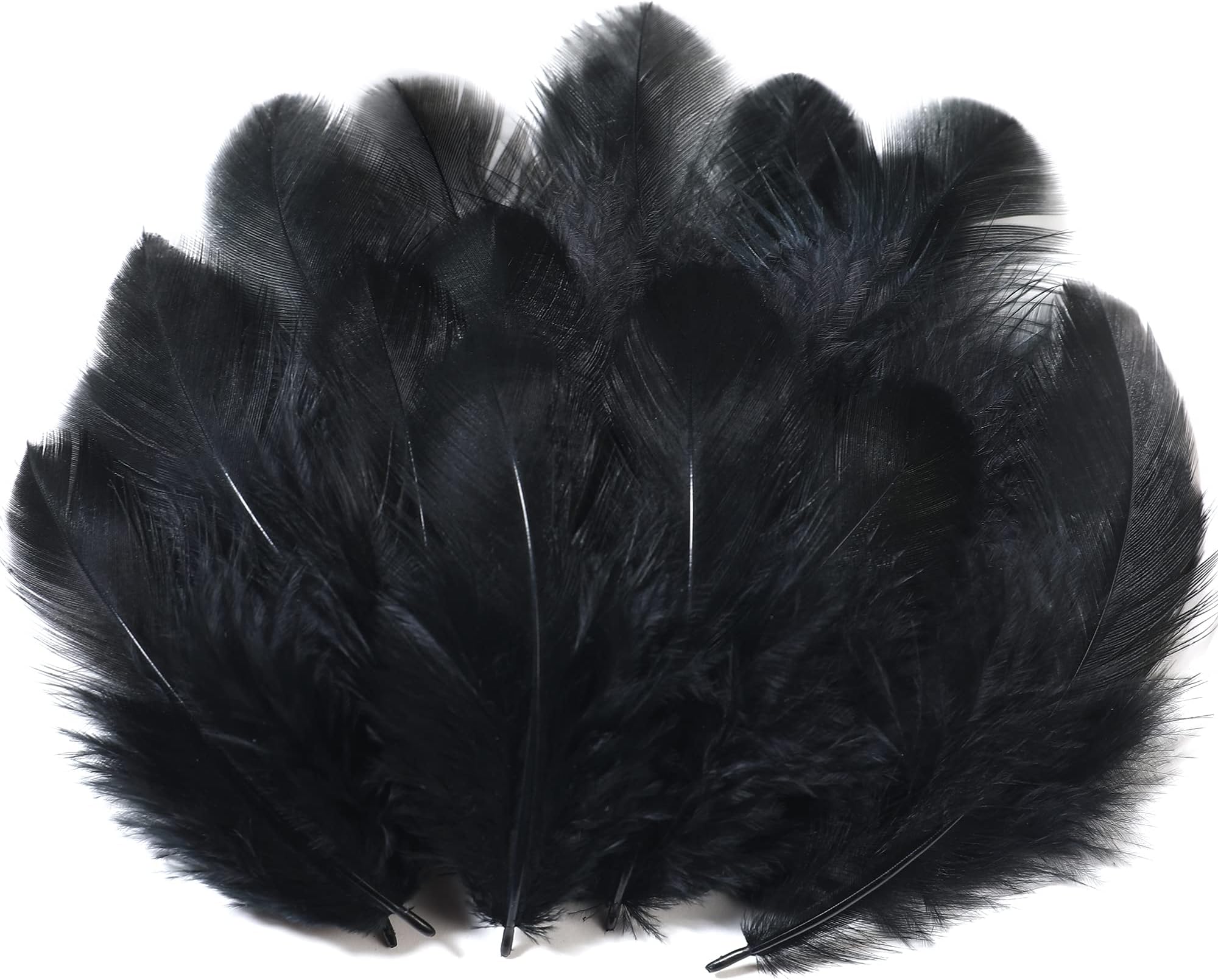 Black Craft Feathers Bulk - 300pcs 3-5inch Natural Feathers for Wedding Home,Dream Catcher Supplies,DIY Crafts and Halloween Holiday Party(Black)