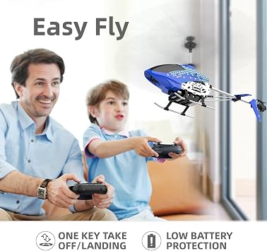 U12S Mini RC Helicopter with Camera Remote Control Helicopter Blue