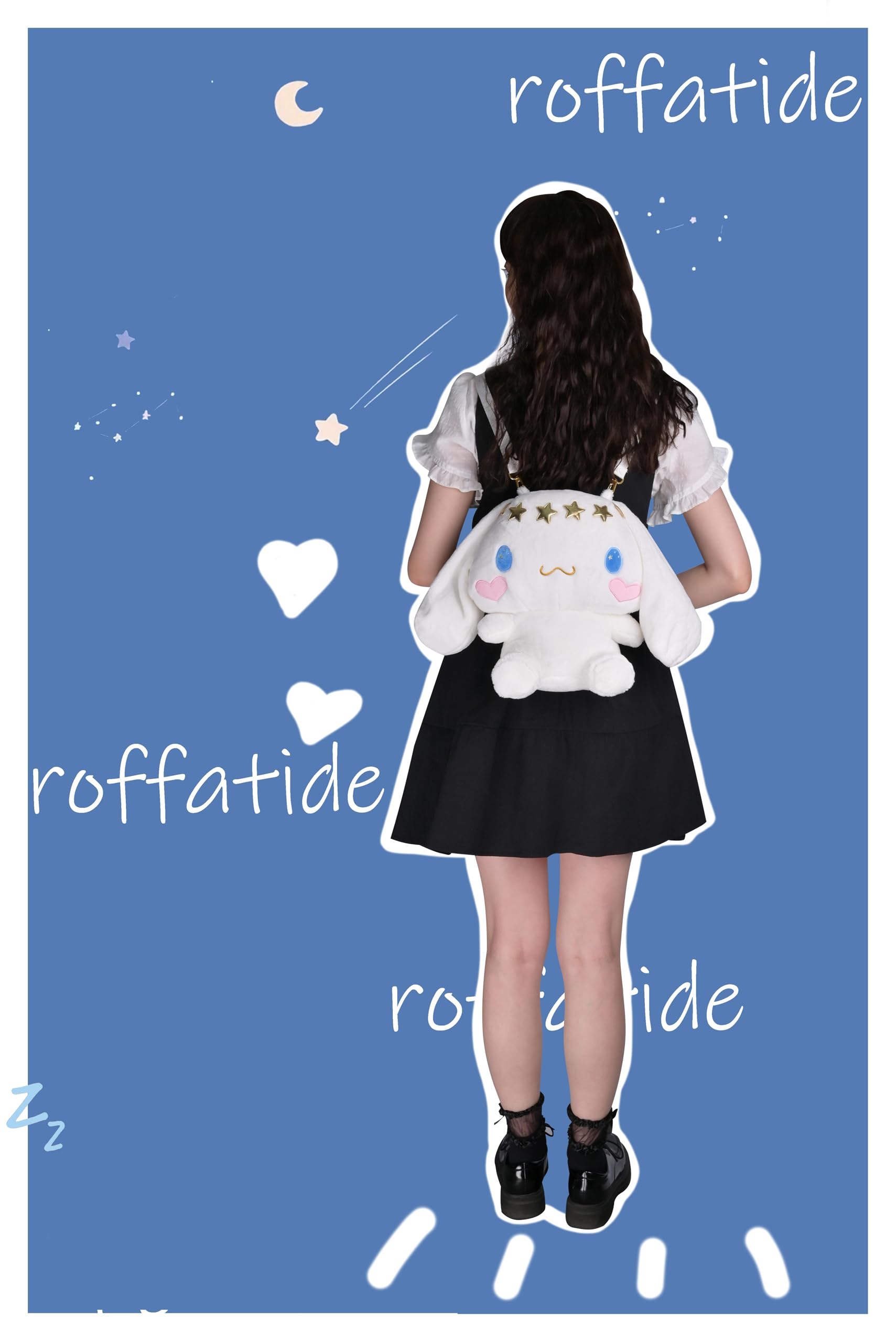 Roffatide Anime Cartoon Plush Doll Mochila Kawaii Lolita JK Girls Bag Regalos de cumpleaños