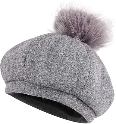 Yjzq Beret Fille Laine Beret Hiver Chapeau Beret Vintage Avec Geant Pompon Pour Princesse Chapeau Chaud Bonnet Bebe Pour Fille Age 5 14 Ans Amazon Fr Vetements Et Accessoires