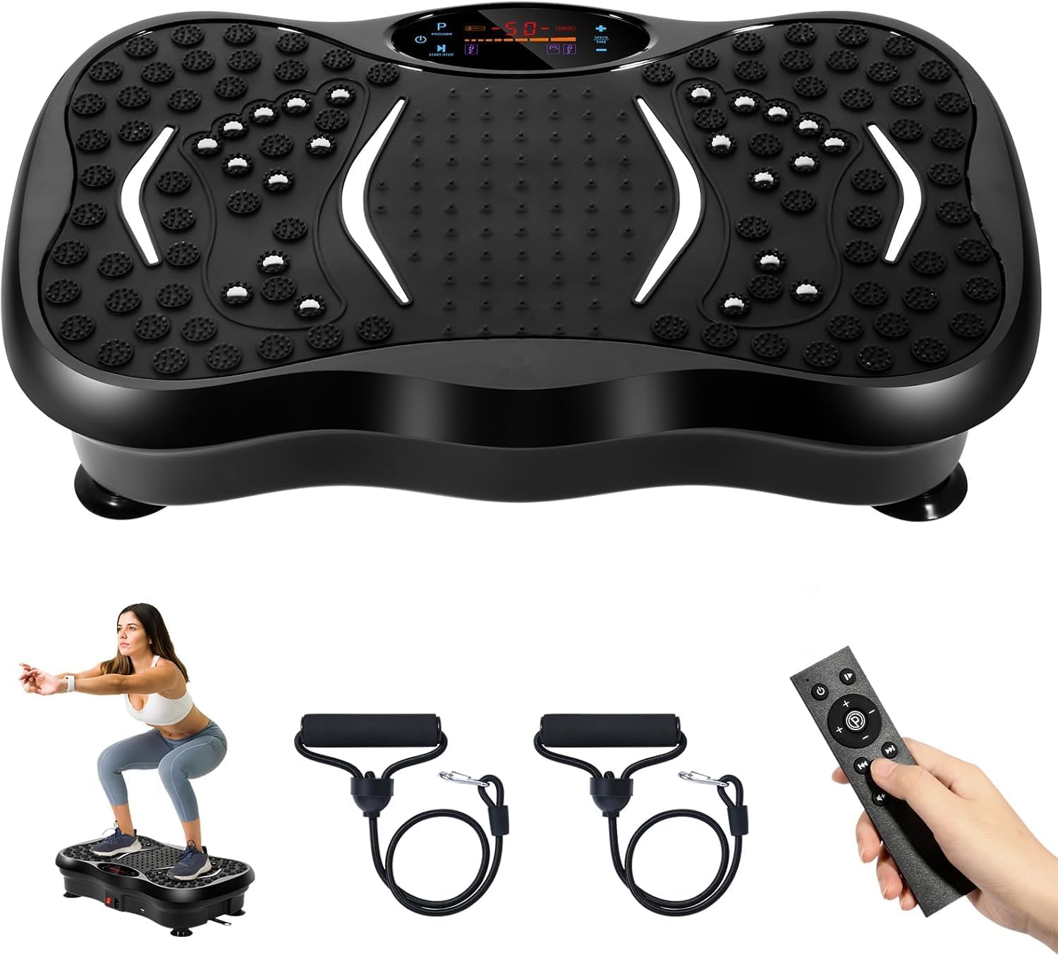 GMCXAX Vibration Plate Exercise Machine – Whole Body Workout for Weight Loss, Lymphatic Drainage & Muscle Recovery, Multiple Speeds with Bluetooth & Remote, Portable Shaker Board for Home Gym-image-42