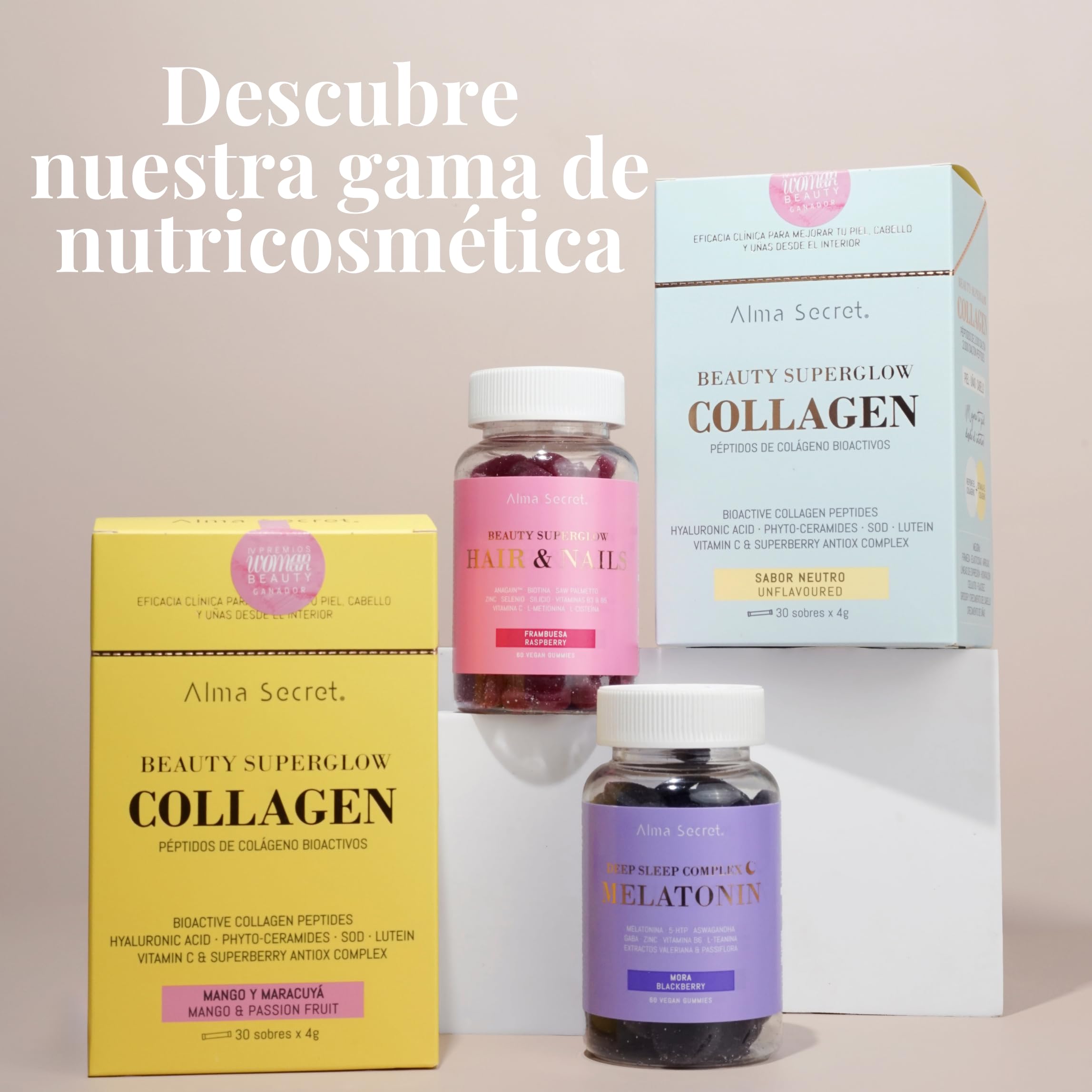 Alma Secret | Deep sleep complex melatonin | Gummies veganas para un descanso profundo y mejorar el sueño | Con Melatonina, Ashwagandha Sensoril®, GABA y L-Teanina | Ayuda a dormir y manejar el estrés