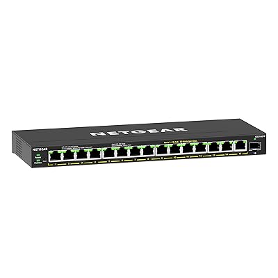 NETGEAR 16-Port PoE Gigabit Ethernet Easy Smart Managed Essentials Switch (GS316EPP) - with 15 x PoE+ @ 231W, 1 x 1G SFP Port, Desktop or Wall Mount