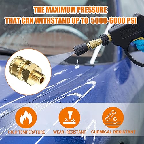 Miniatura 6 de Accesorios de conexión rápida 38 NPT  2 piezas de 38 pulgadas para lavadora a presión macho de 38 pulgadas, accesorios de conexión rápida, kit de