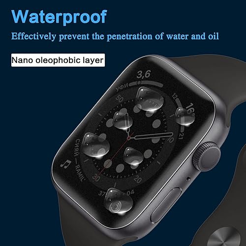 Miniatura 3 de YMHML Paquete de 4 protectores de pantalla de privacidad compatibles con Apple Watch de 1.732 pulgadas SE Series 654, película antiespía mejorada,