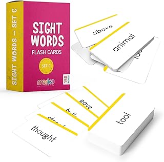 merka Sight Words Flash Cards 1st Grade Learn to Read Reading Flash Cards for Kids First Words Learn to Read Mastering First Words Set of 150 Cards Set C