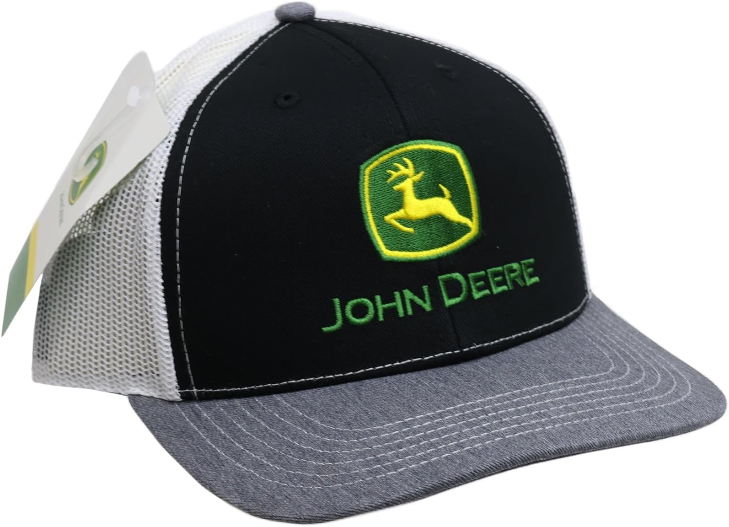 John Deere Men's Moline 112 BK/WH/HG TM Mesh Back Hat/Cap - LP86117