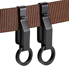 Huiguli 2 Piezas Llavero Cinturón Heavy Duty con 6 Anillos de Claves, Engrosada de Acero Inoxidable de Los Hombres Clip de Cinturón de 3,8-5,7 cm de Ancho Cinturón de Servicio para La Policía, Bombero