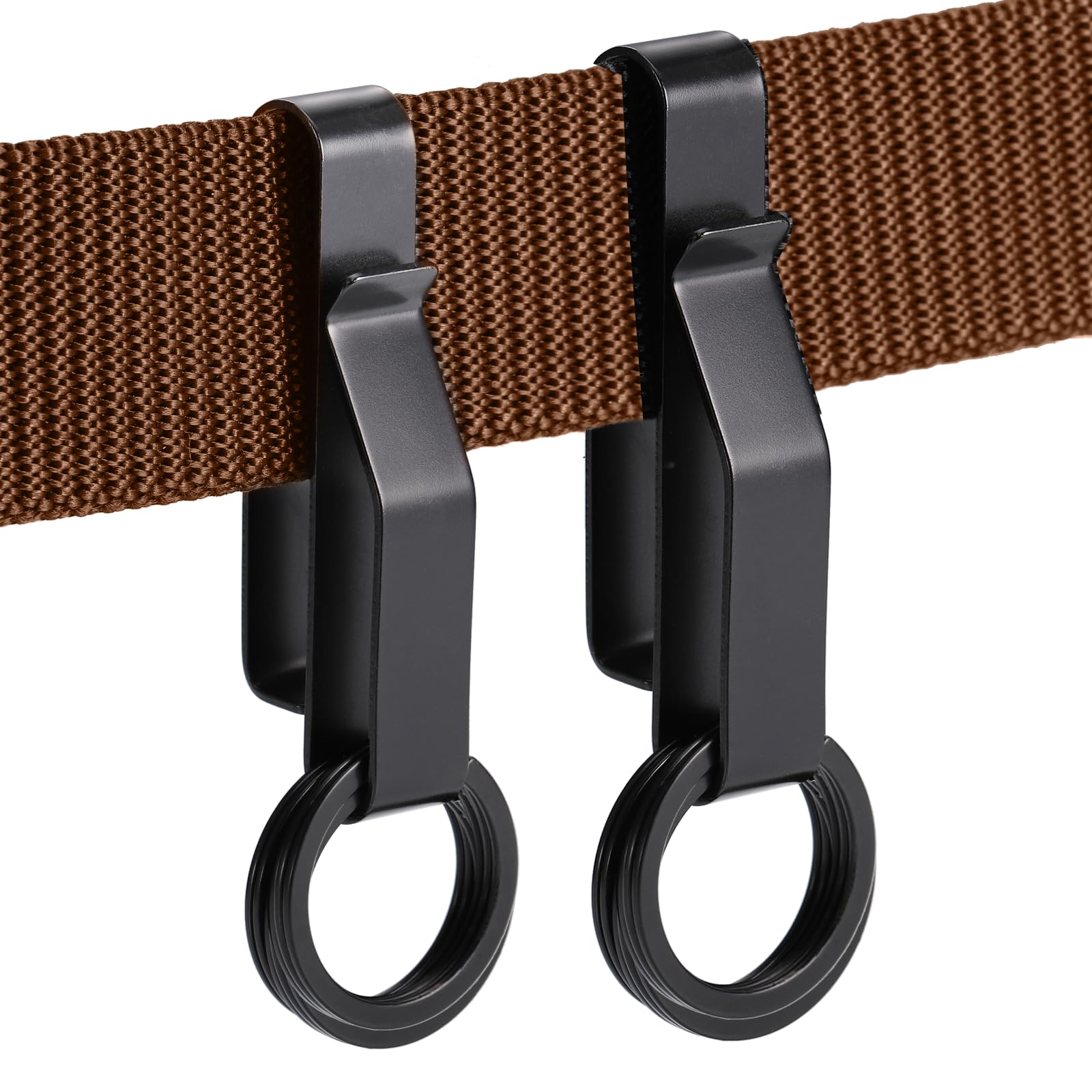 Huiguli 2 Piezas Llavero Cinturón Heavy Duty con 6 Anillos de Claves, Engrosada de Acero Inoxidable de Los Hombres Clip de Cinturón de 3,8-5,7 cm de Ancho Cinturón de Servicio para La Policía, Bombero