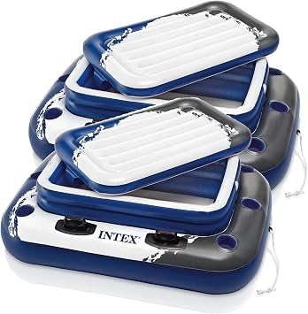 Intex Inflatable Mega Chill II Floating 72-Can Coolers with Lids 2 Pack
