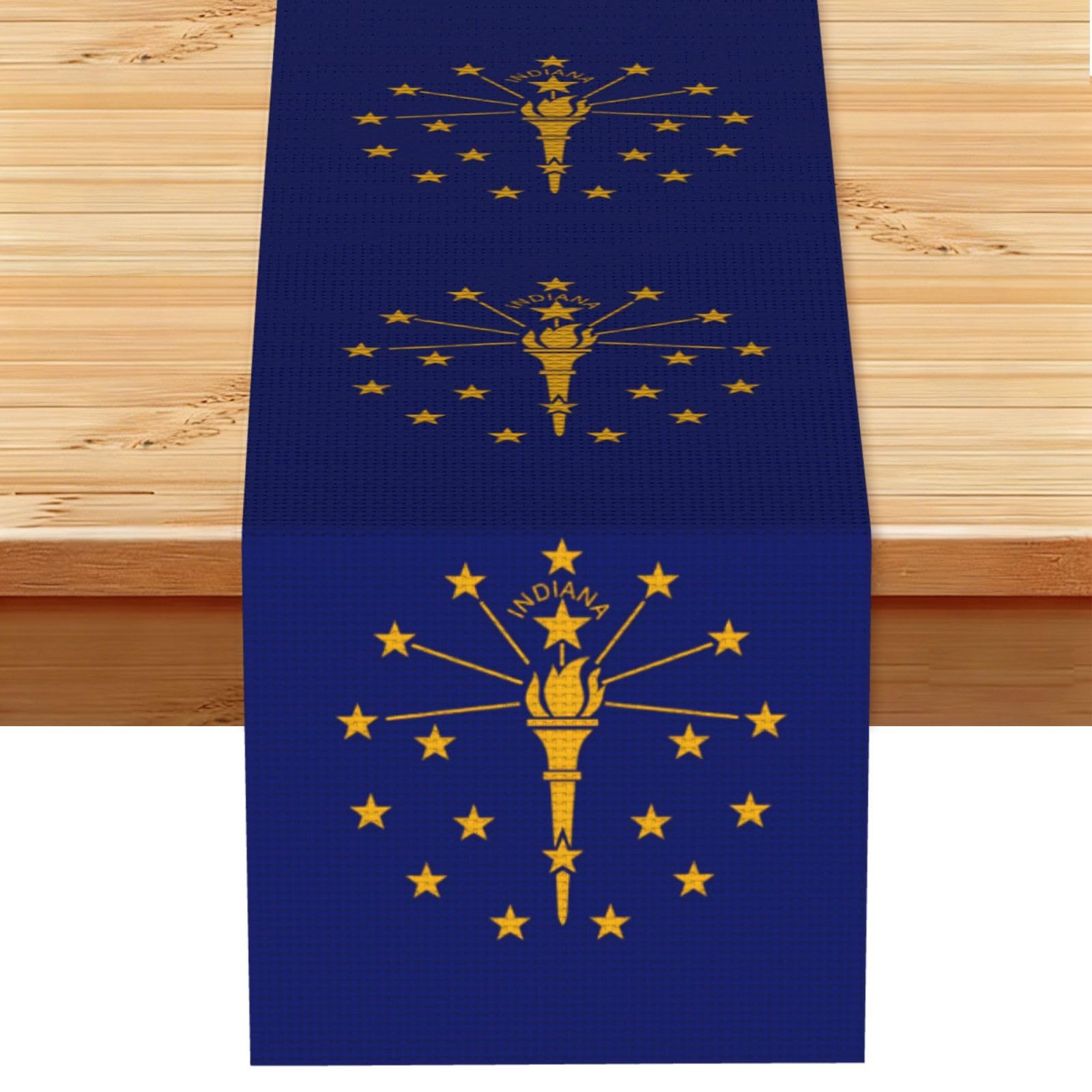 Indiana State Flag Table Runner 13x72 Inch Dining Decor