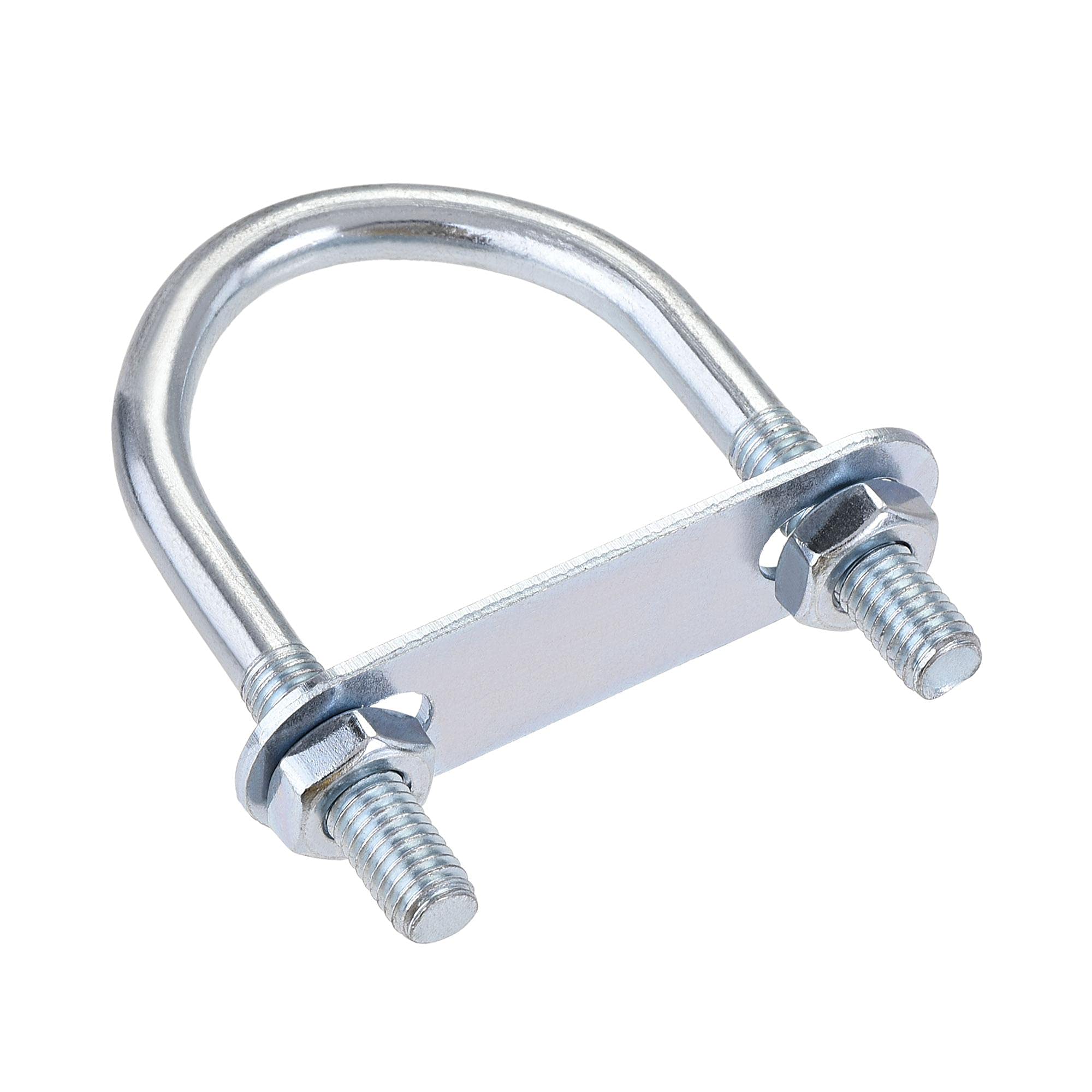 sourcing map Round U-Bolt 1 Set 1.65"(42mm) Inner Width 75mm Length Steel M8 with Nut, Plate