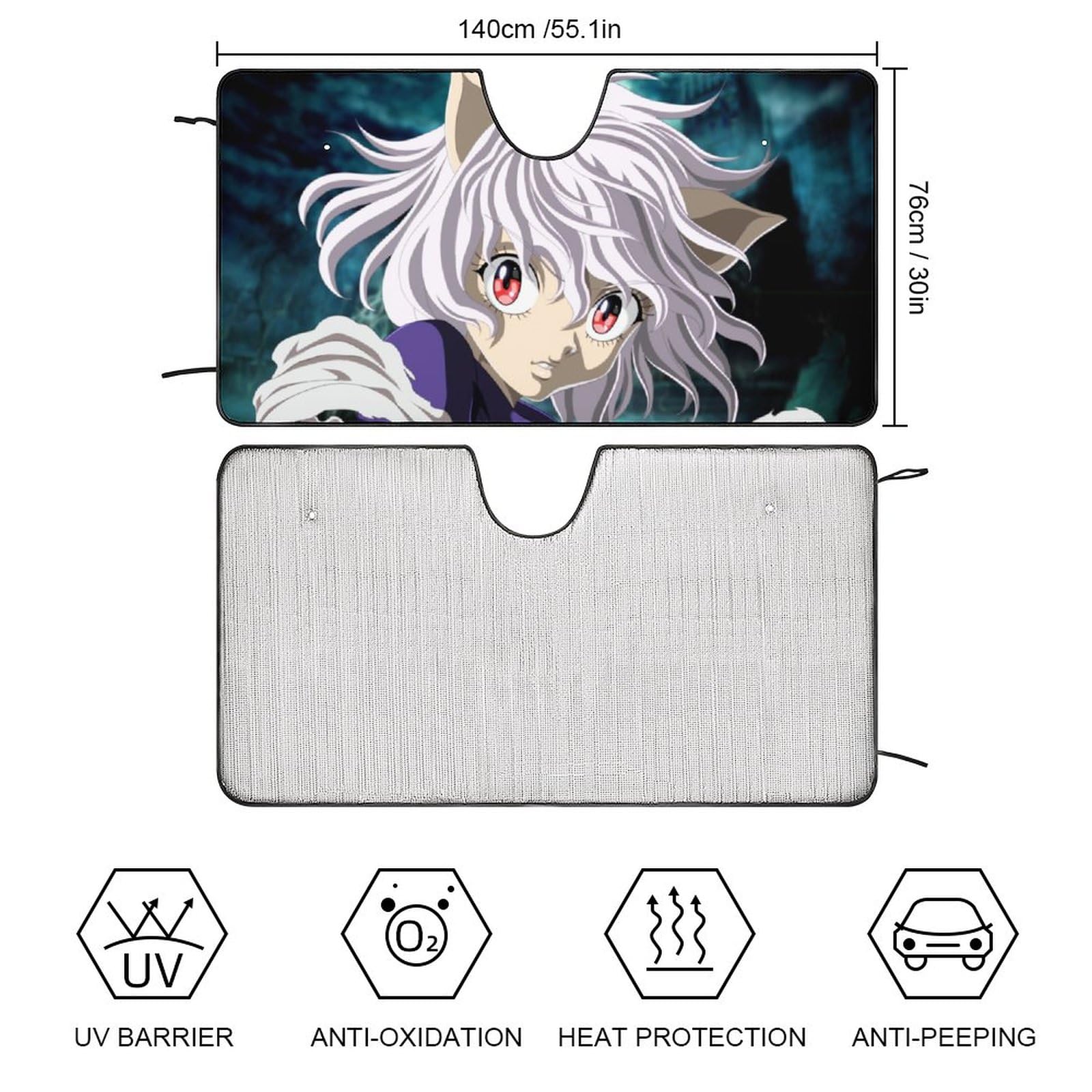 HUNTER×HUNTER フロントサンシェード Amazon | ハンター×ハンター 車用サンシェード 遮光 断熱 おしゃれ