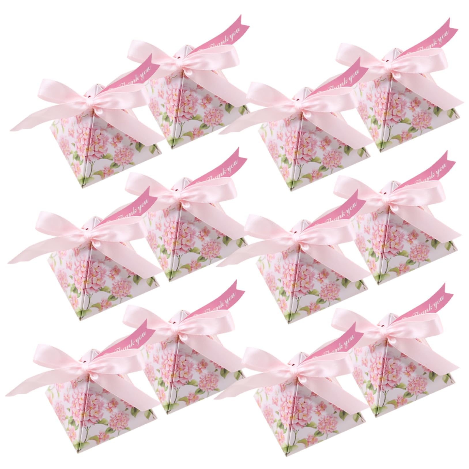 iplusmile Set da 25 Scatoline Portaconfetti a Forma di Piramide in Carta Leggera Stampa su Entrambi i Lati, per Matrimoni e Anniversari, Confezioni Regalo Uniche