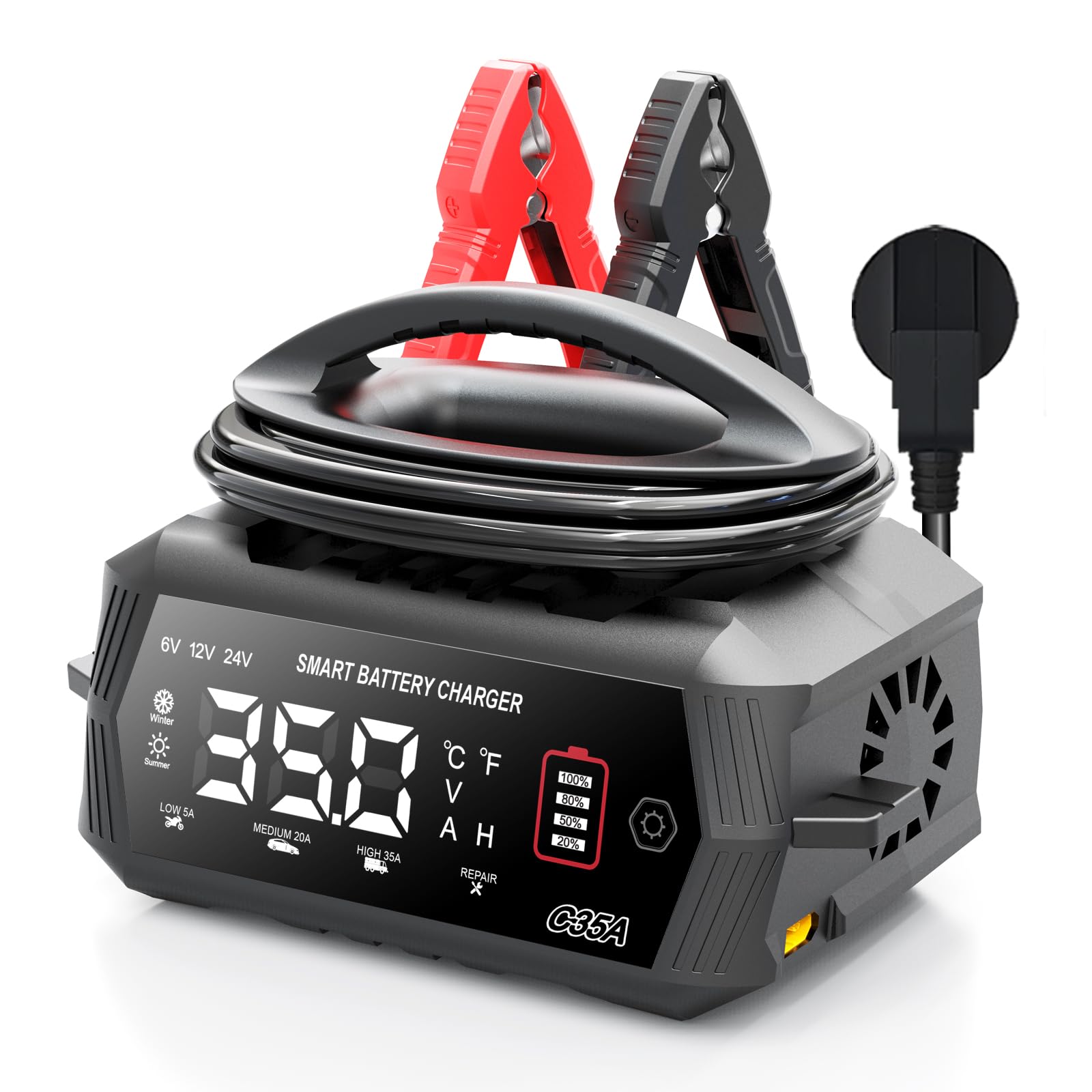 Justech 6/8/12/14/16/24V Battery Charger Automotive Smart Car