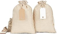 Vista 10 de Tapleap Bolsas de arpillera de 5 x 7 con cordón, 30 bolsas de regalo para envolver recuerdos de Pascua, manualidades, velas, recuerdos