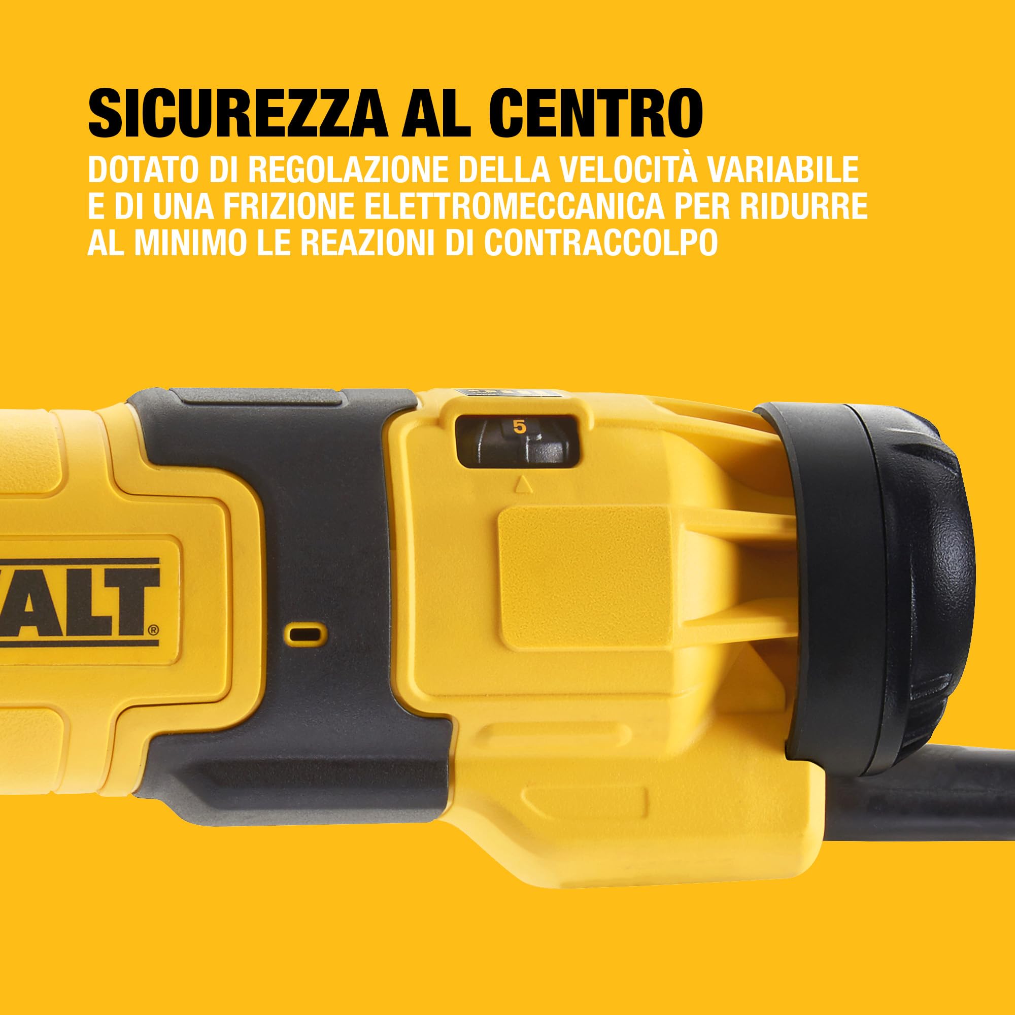 DEWALT 1500W 125mm Smerigliatrice Angolare a Velocità Variabile con Interruttore No-Volt - Kit di Levigatura, DWE4257KT-QS
