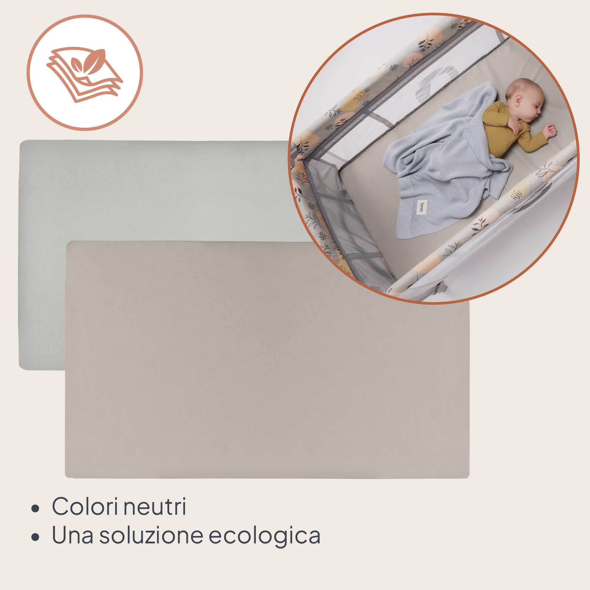 LIONELO Lenzuola con angoli per lettino neonato, Set da 2, 118x60 cm, Cotone di bambù naturale, Traspiranti, Ideali per materasso di lettino, lettino da viaggio/Campeggio o culla