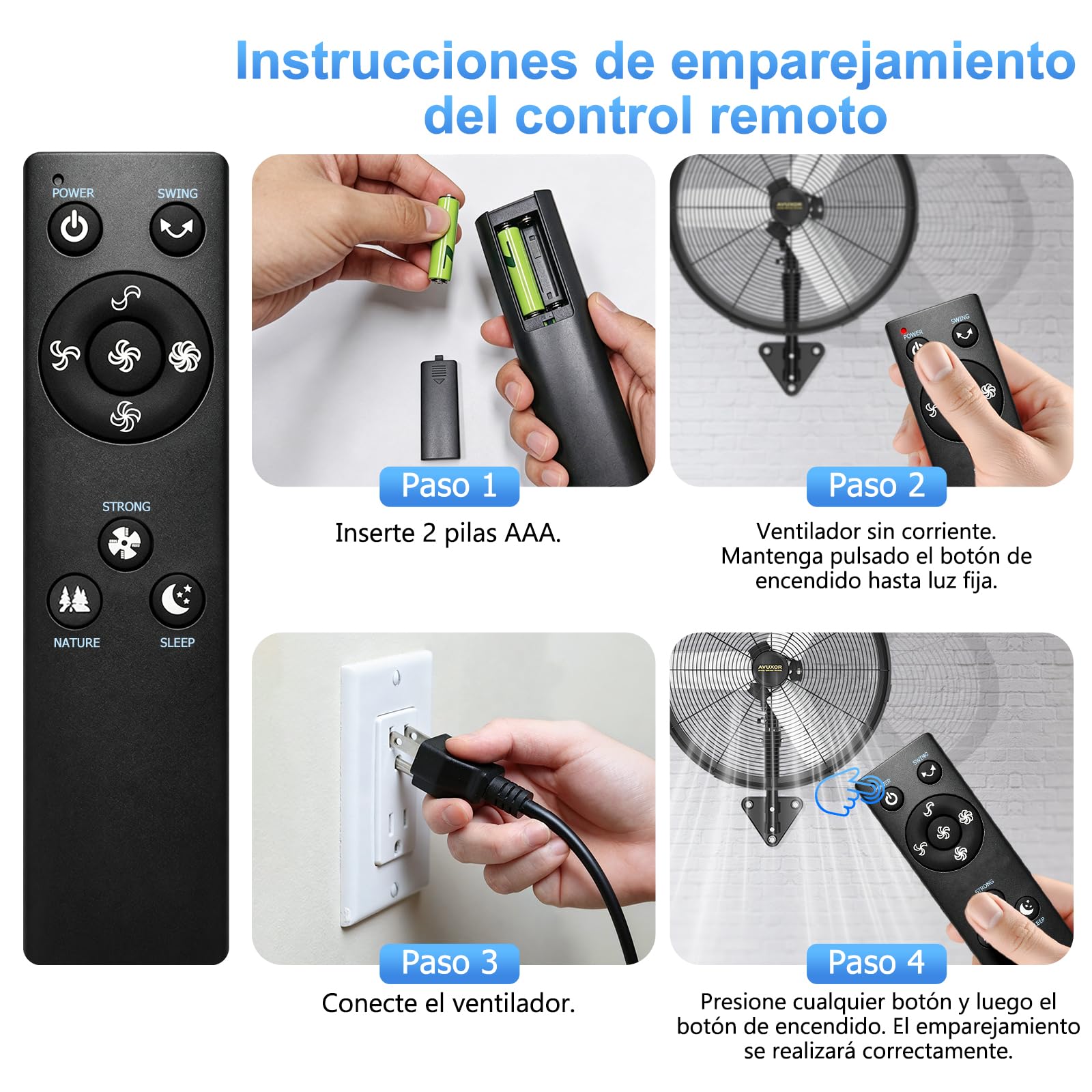 Ventilador de Pared Exterior 60 cm con Mando a Distancia, Ventilador Industrial Oscilante de 4 Velocidades, Motor DC Sin Escobillas, Resistente al Agua, para Garaje, Almacén, Fábrica, Taller, Terraza