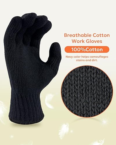 Miniatura 9 de EvridWear - Guantes de trabajo de algodón y poliéster para protección de seguridad, para pintores, mecánicos, industriales, almacenes, jardinería,