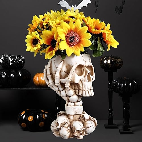 Jarrón de Halloween, maceta de calavera, maceta de Halloween, maceta de calavera, macetas góticas, decoración de calavera, macetas del día de los disponible en Yaxa Peru