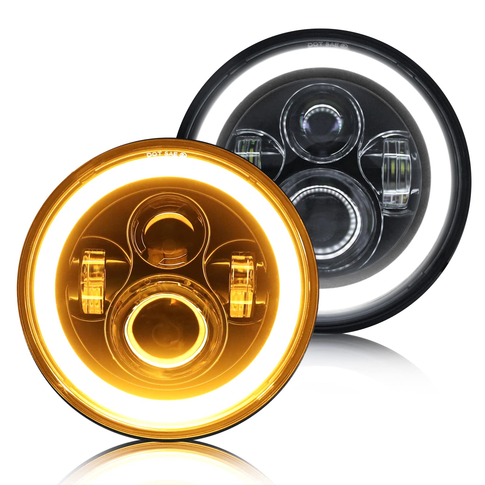CO LIGHT 7inch Led Headlights Halo - 2PCS Round Headlight with DRL High/Low Beam - LED Headlamp Offr