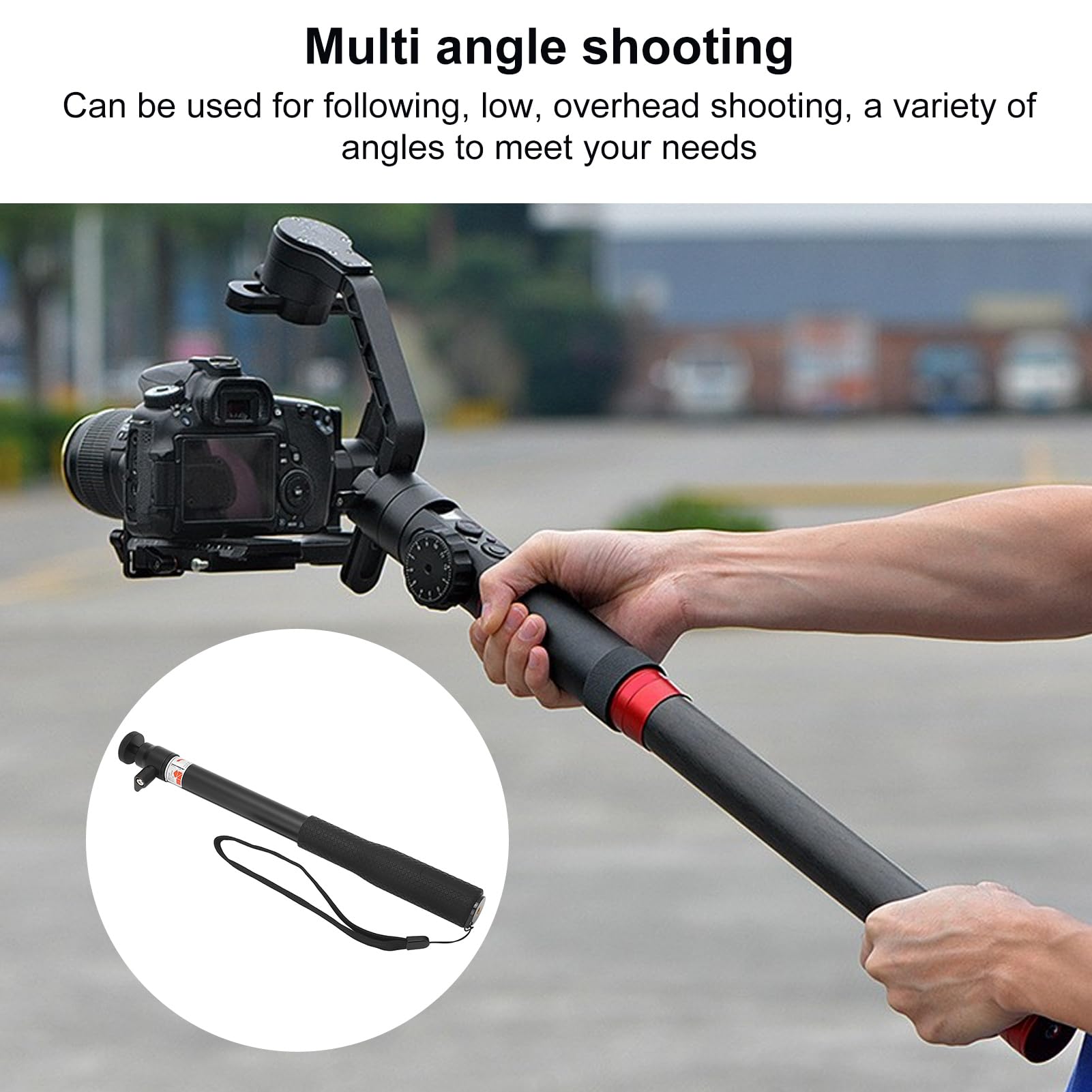Lightweight Aluminum Alloy Stabilizer Extension Rod, Ultra Comfortable Handle, Lightweight Tripod Stabilizer Extension Pole